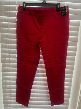 audrey Slim Leg Pants in Rich Red